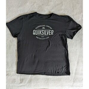 Quicksilver Black & White Logo Spellout Men's Graphic Tee Shirt XL 100% Cotton